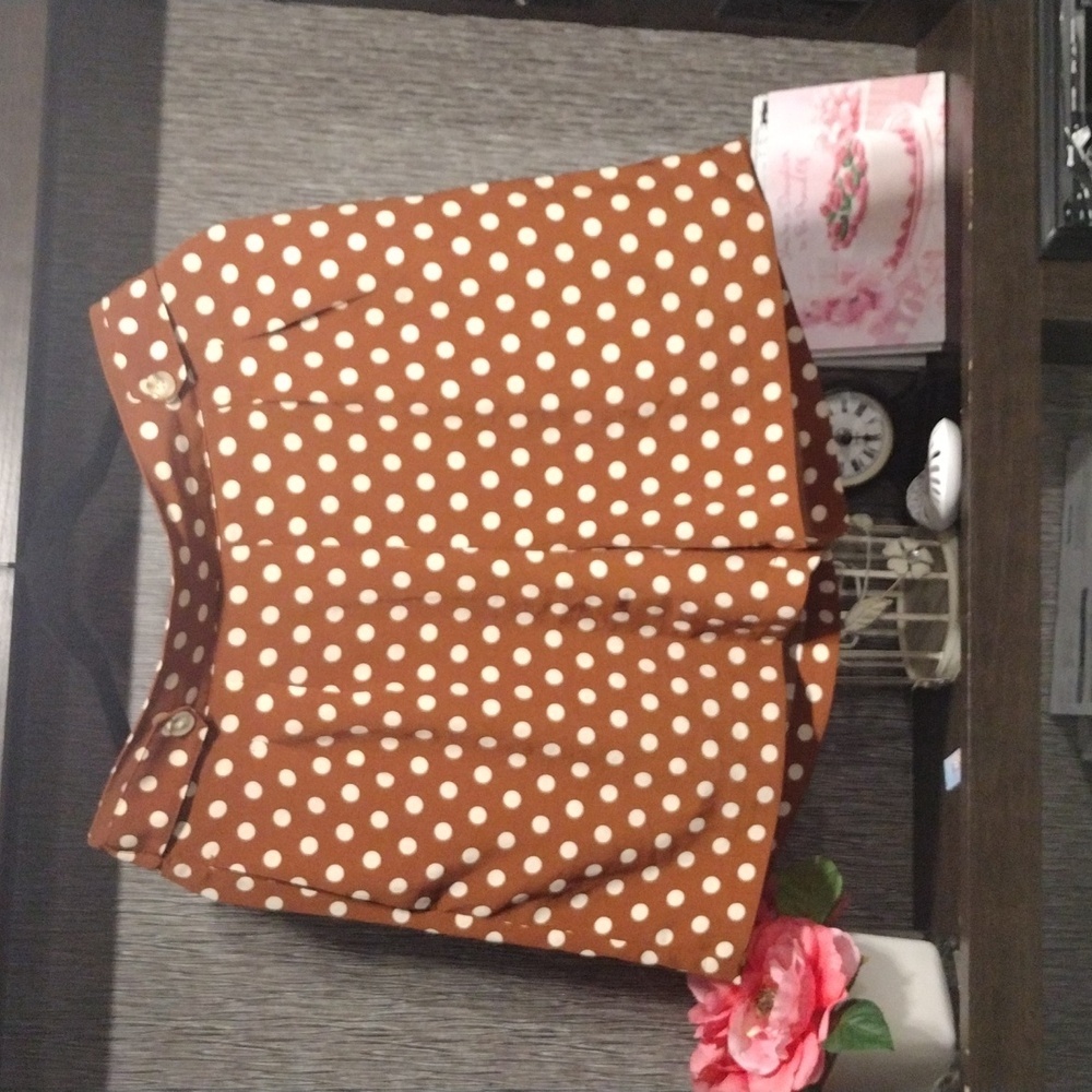 SANCTUARY Shorts Polka Dots Button Front Pockets Size L